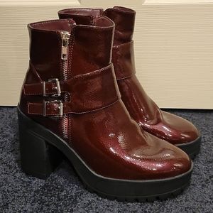 Dark red ankle boots